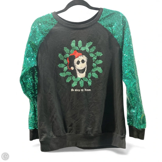 Sweater By Clothes Mentor In Black & Green, Size: L