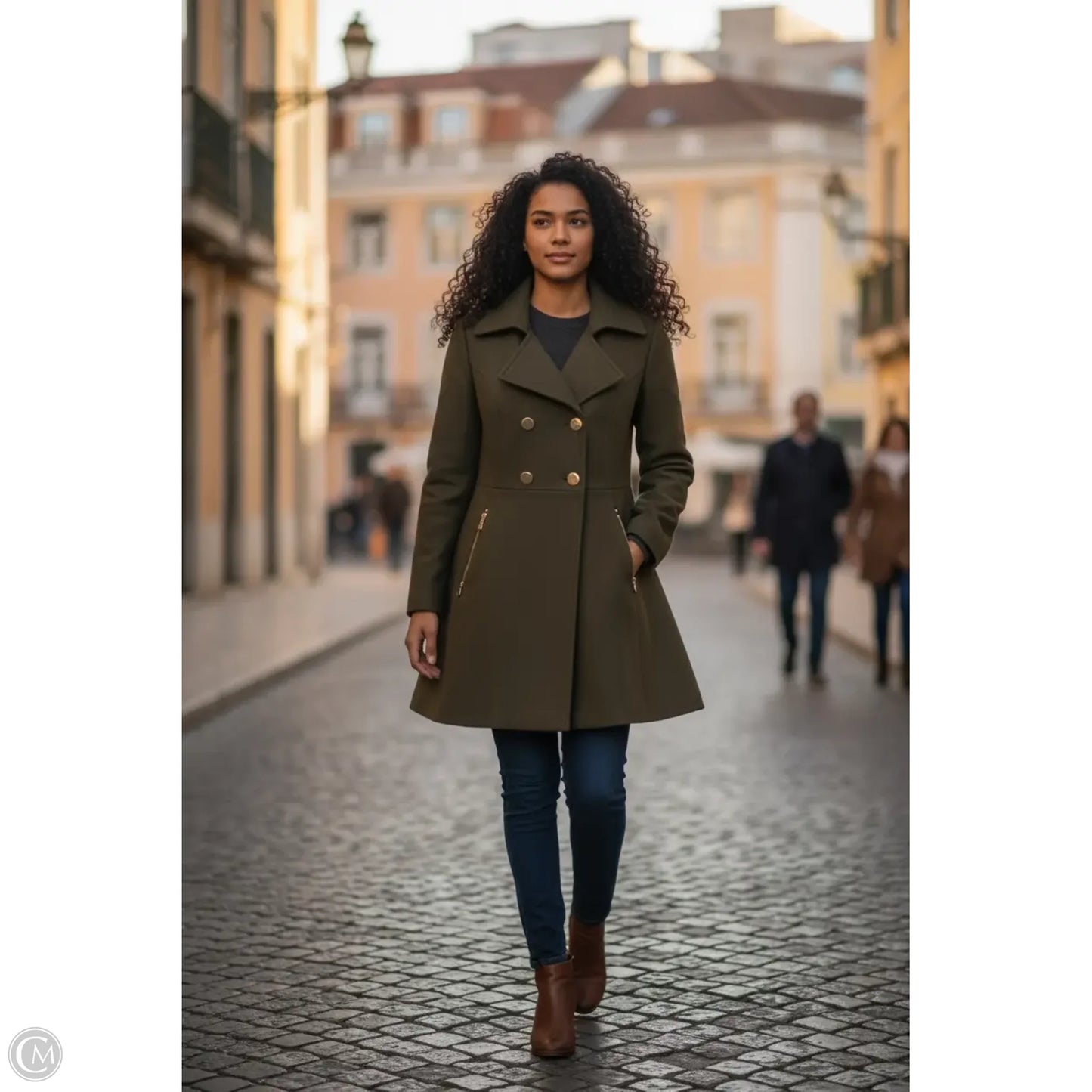 Coat Peacoat By Laundry In Green, Size: L