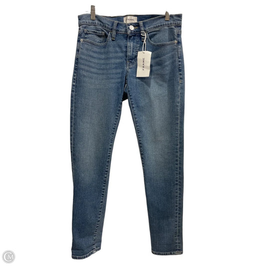 Jeans Straight By Frame In Blue Denim, Size: 4