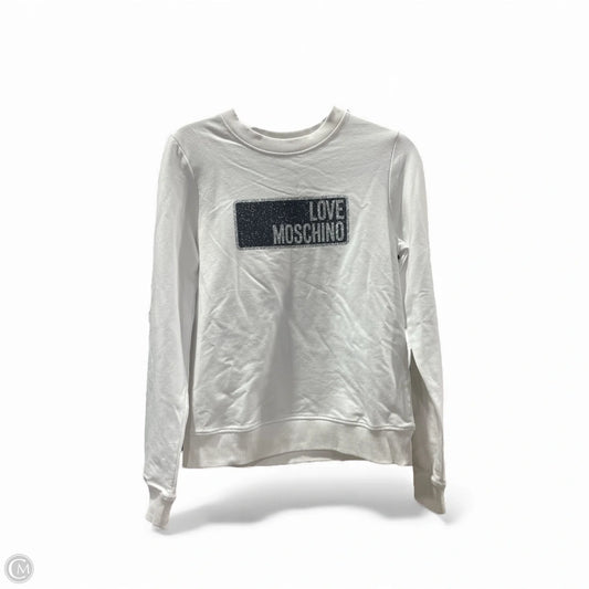 Sweater By Love Moschino In White, Size: Xs