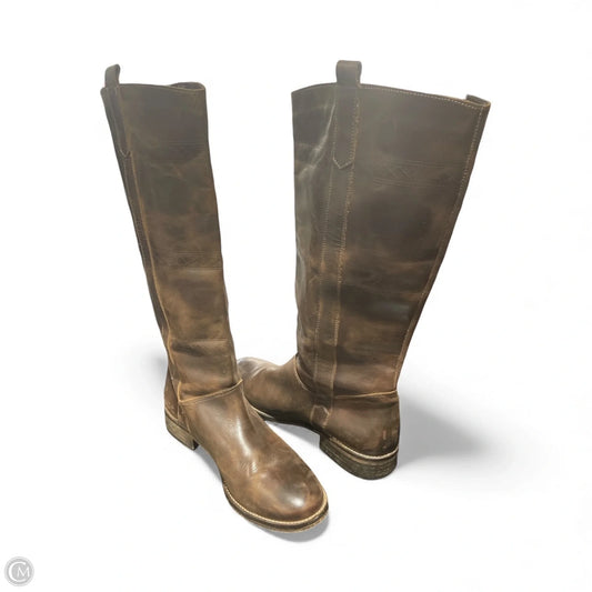 Boots Mid-calf Flats By Clothes Mentor In Brown, Size: 10