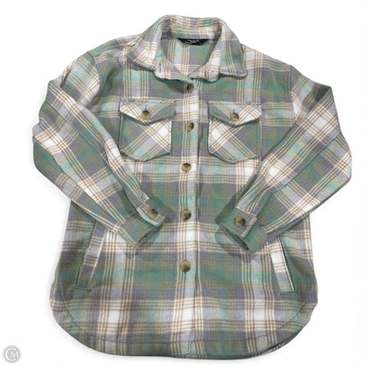 Jacket Shirt By Members Mark In Plaid Pattern, Size: Xs