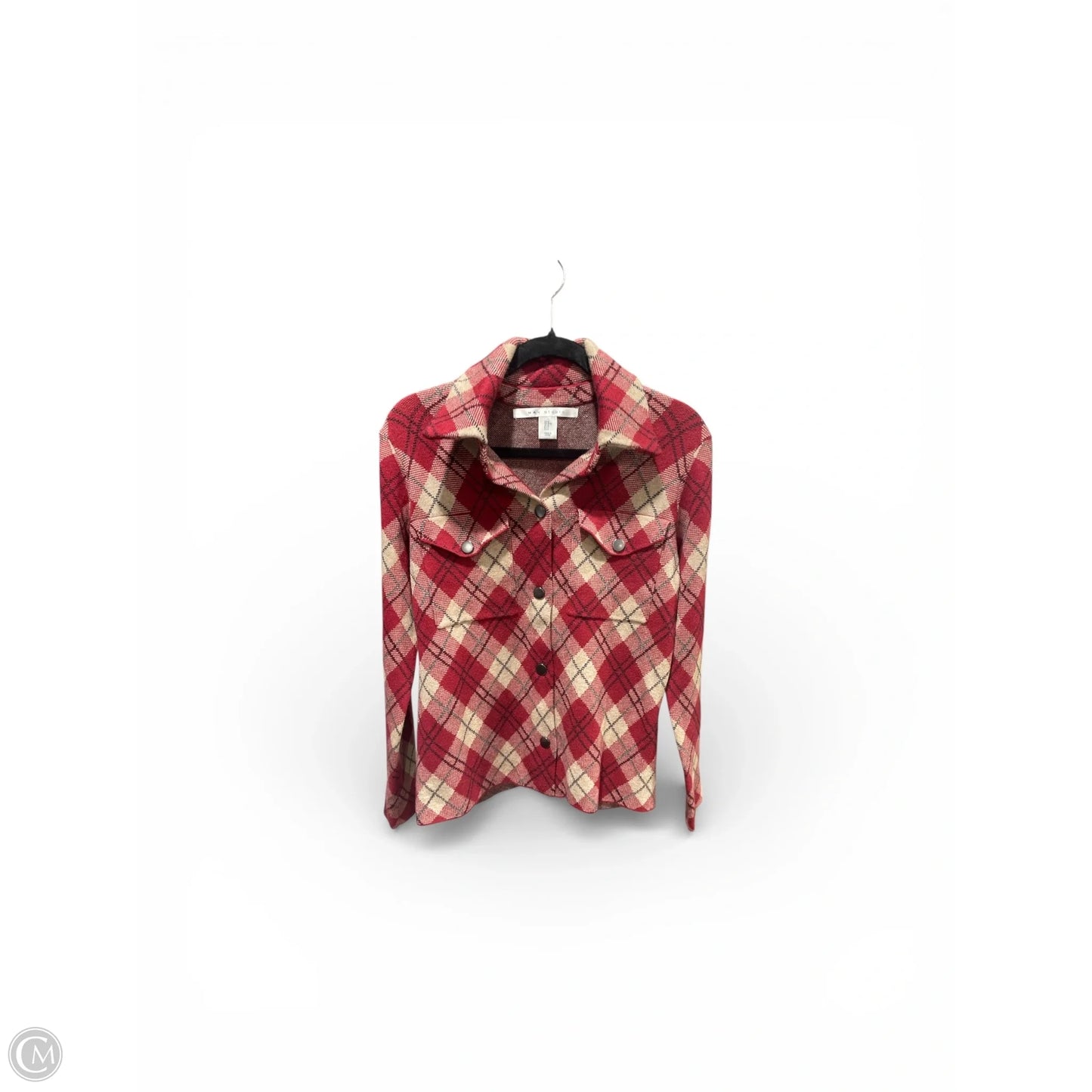 Jacket Shirt By Max Studio In Plaid Pattern, Size: M