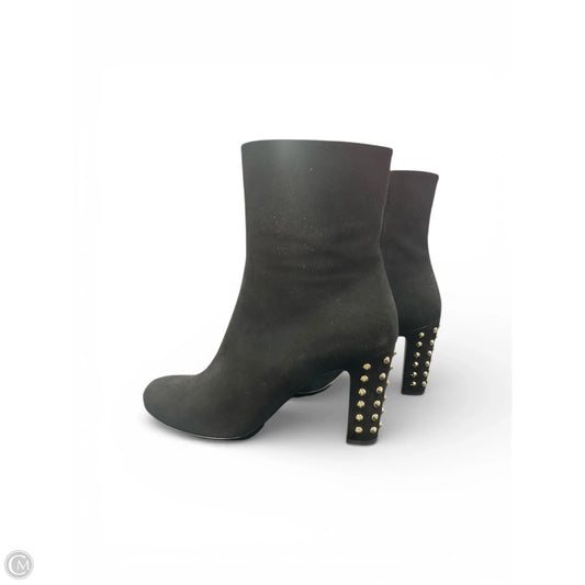 Boots Luxury Designer By Gucci In Black & Silver, Size: 9