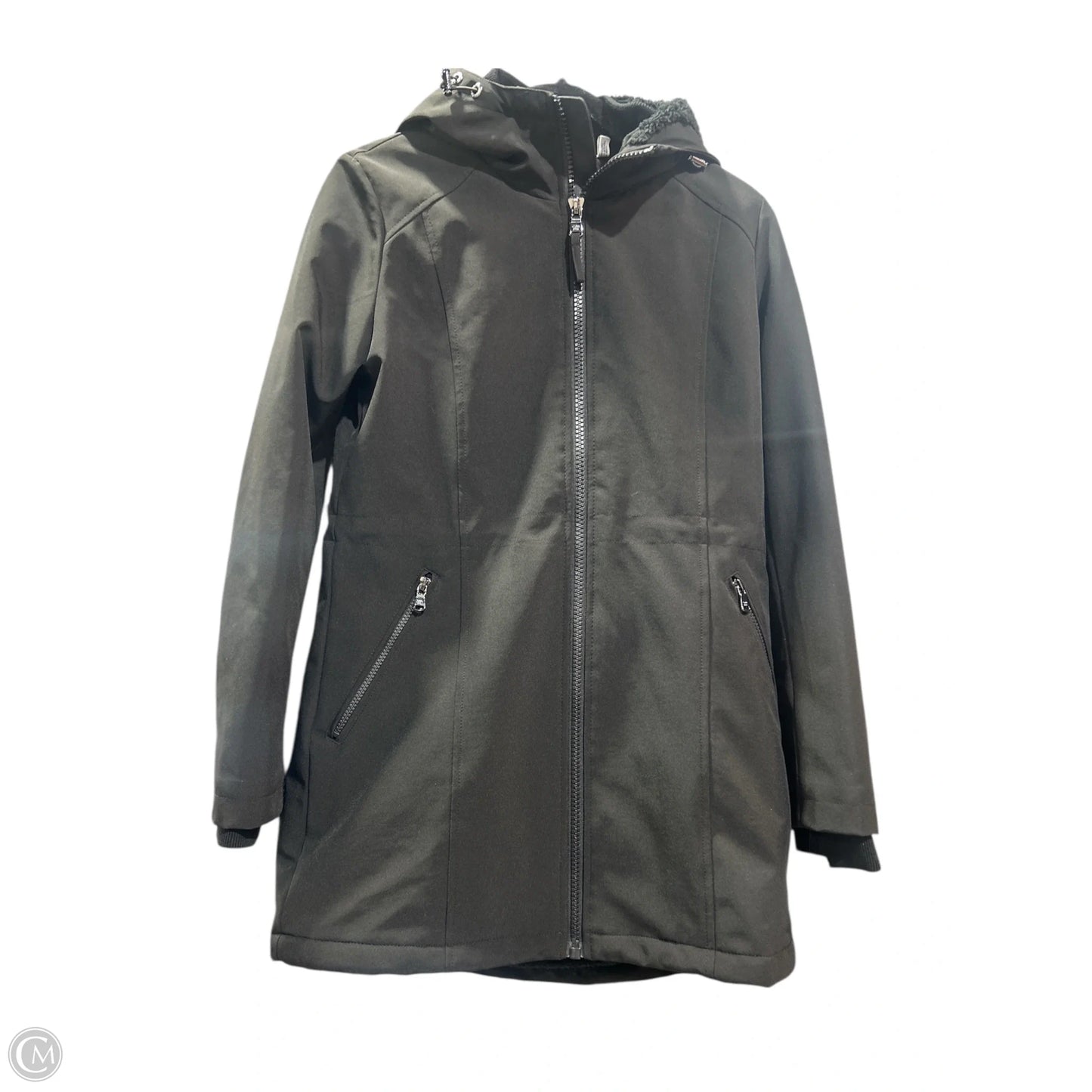 Coat Parka By Calvin Klein In Black, Size: Xs