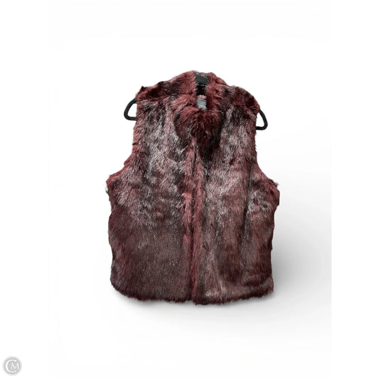 Vest Faux Fur & Sherpa By Ci Sono In Maroon, Size: Xl