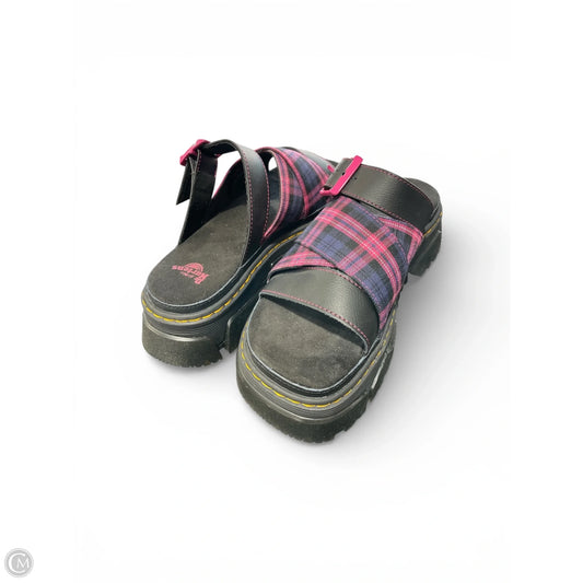 Sandals Heels Platform By Dr Martens In Blue & Pink, Size: 9