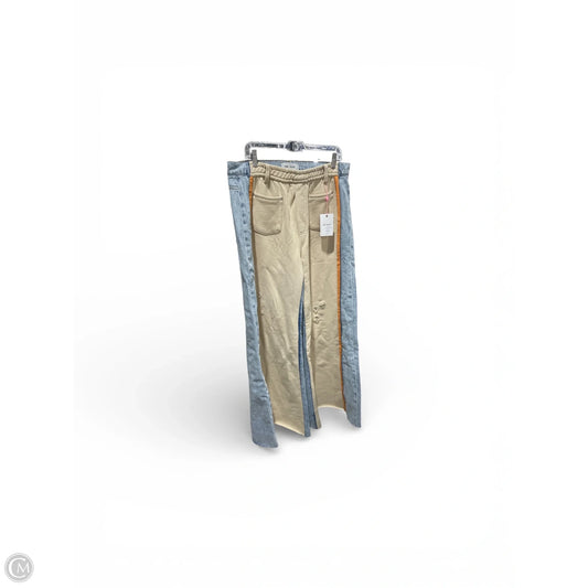 Jeans Wide Leg By Free People In Blue & Cream, Size: L
