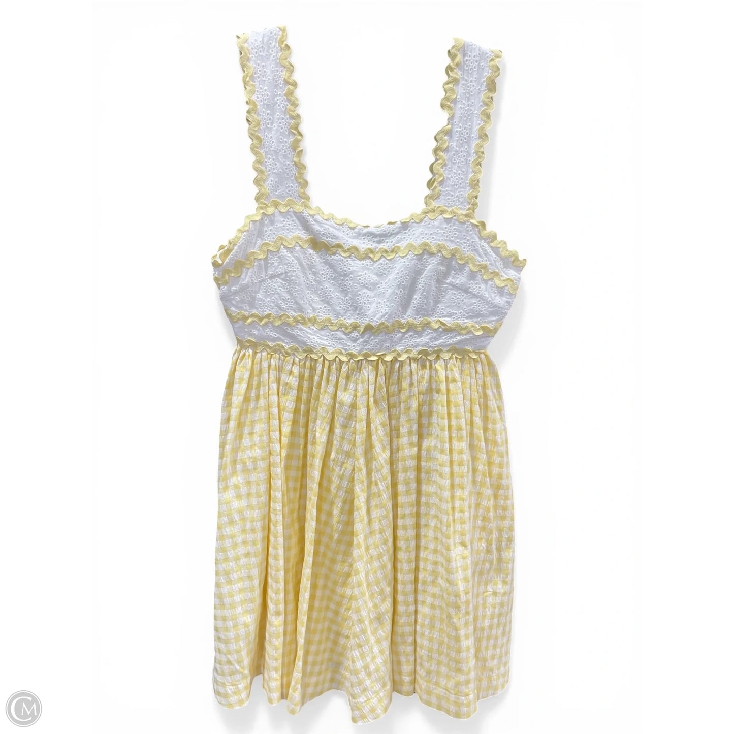 Dress Casual Short By Mable In White & Yellow, Size: S