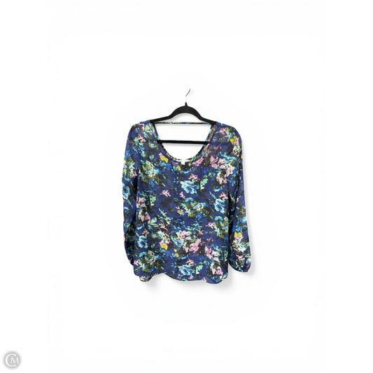 Blouse Long Sleeve By Charming Charlie In Floral Print, Size: M
