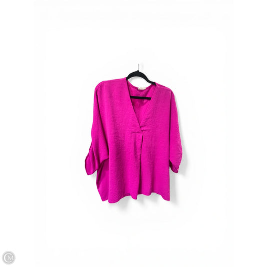 Blouse Short Sleeve By Entro In Purple, Size: S
