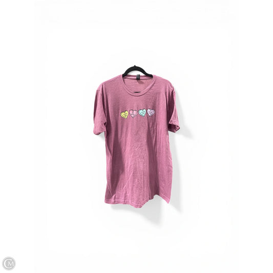 Top Short Sleeve By Tultex In Purple, Size: L