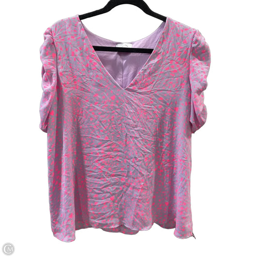 Blouse Short Sleeve By Adrienne In Animal Print, Size: M