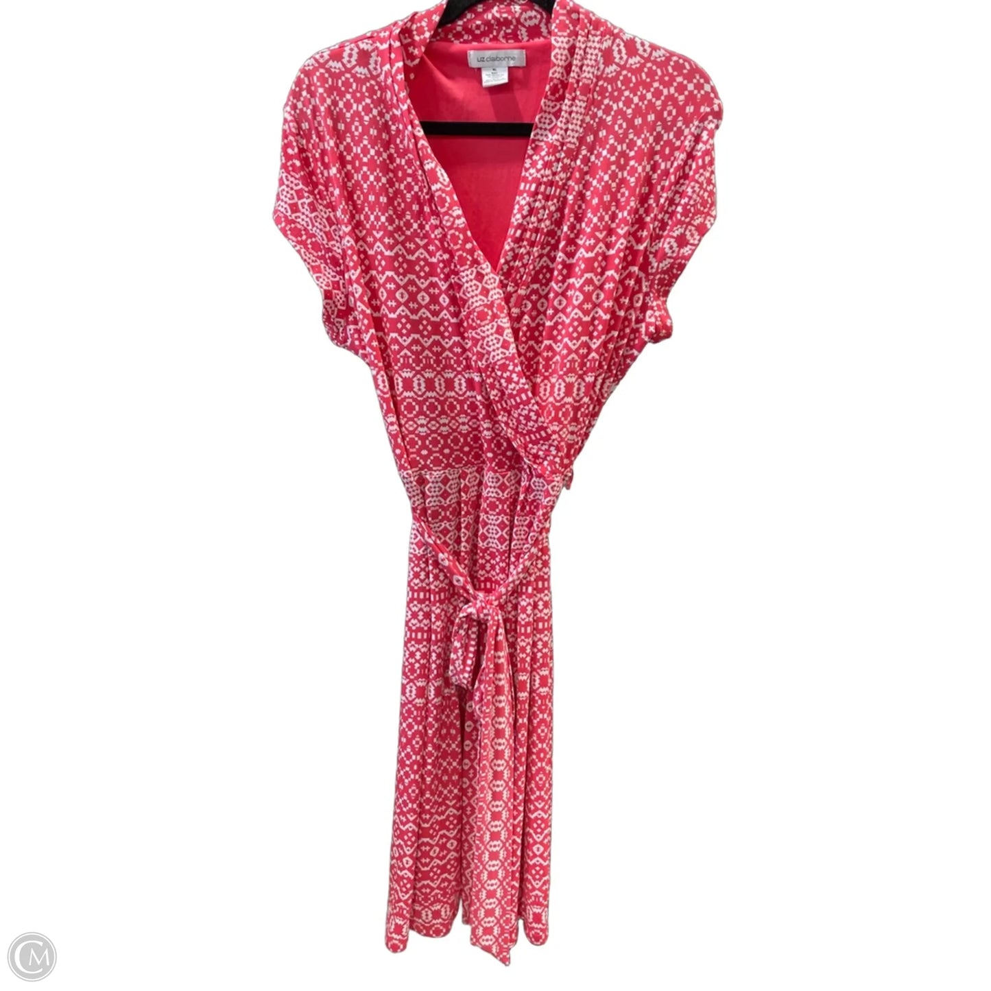 Dress Casual Midi By Liz Claiborne In Geometric Pattern, Size: Xl