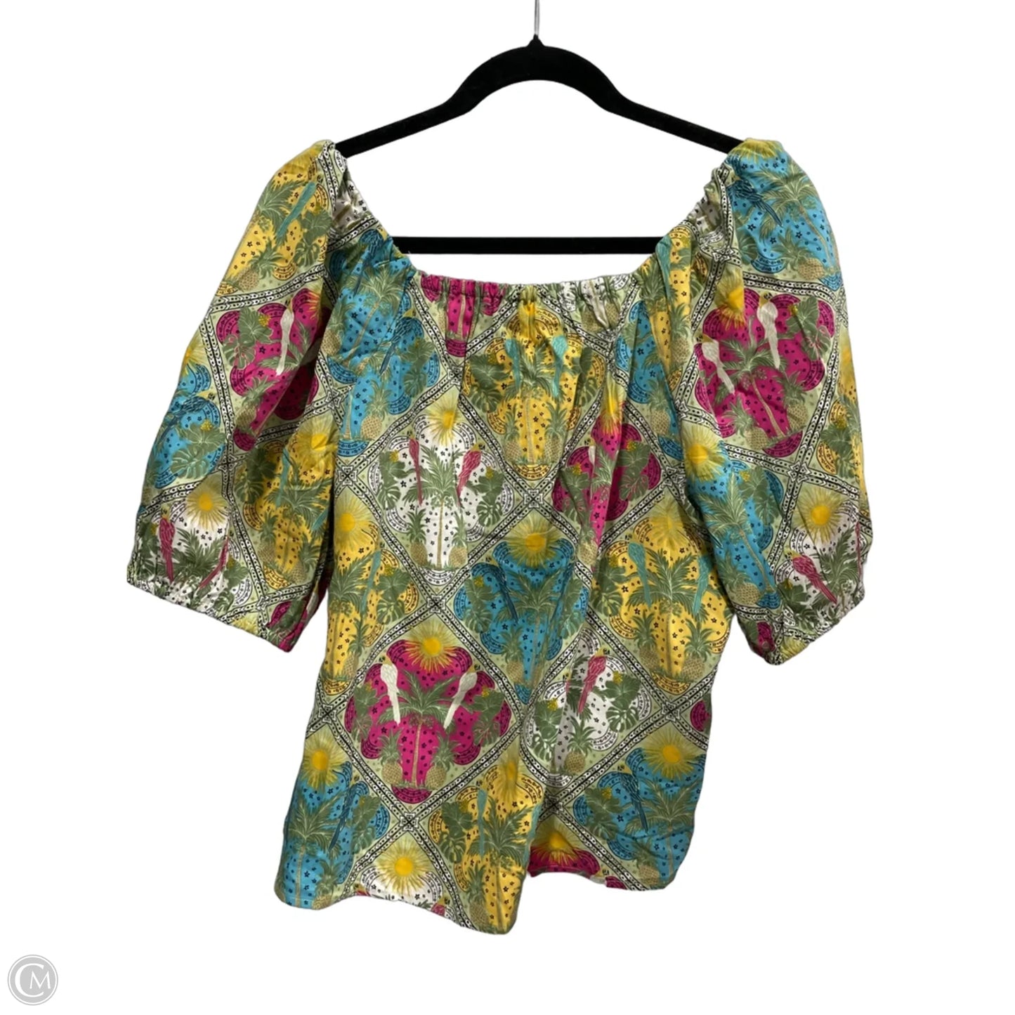 Blouse Short Sleeve By Loft In Tropical Print, Size: M