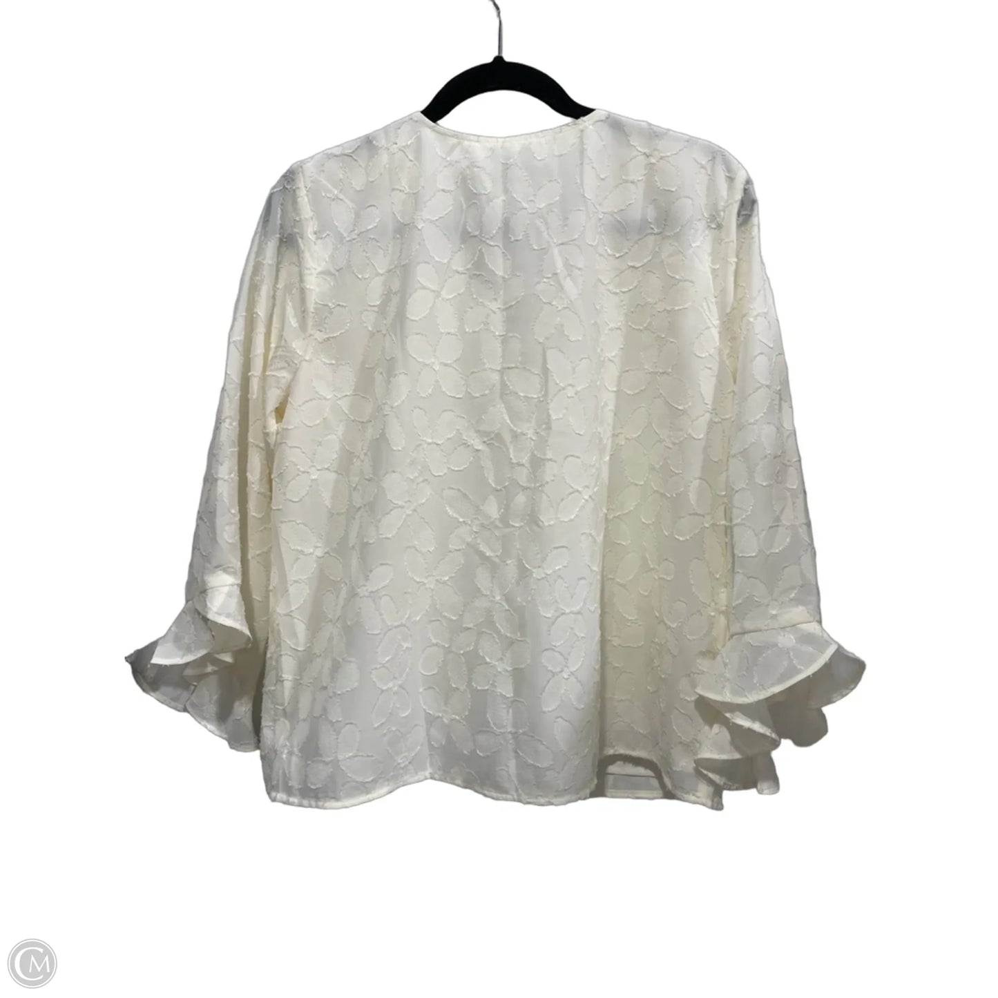 Blouse Long Sleeve By Loft In Ivory, Size: M