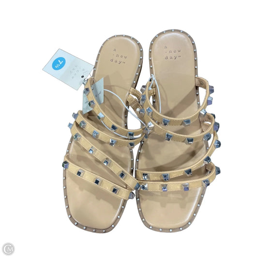Sandals Flats By A New Day In Brown & Silver, Size: 7.5