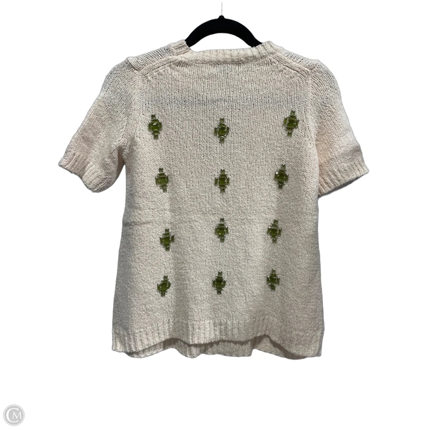 Top Short Sleeve By J. Crew In Cream & Green, Size: Xs