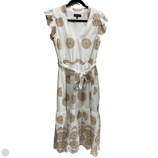 Dress Casual Maxi By Clothes Mentor In Brown & White, Size: 8