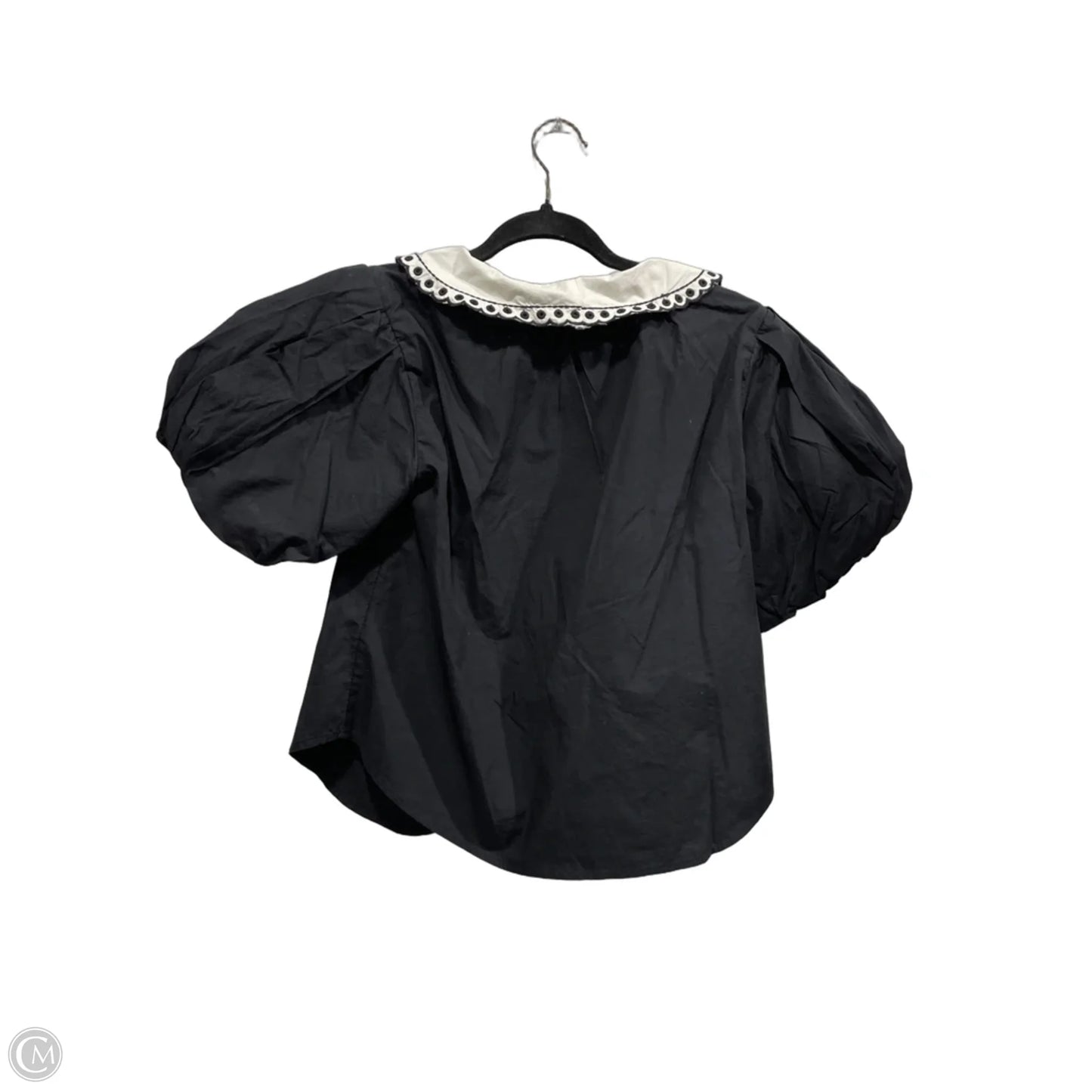 Blouse Short Sleeve By Anthropologie In Black & White, Size: S