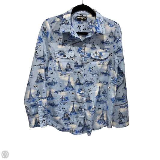 Blouse Designer By Karl Lagerfeld In Multi-colored, Size: Sp