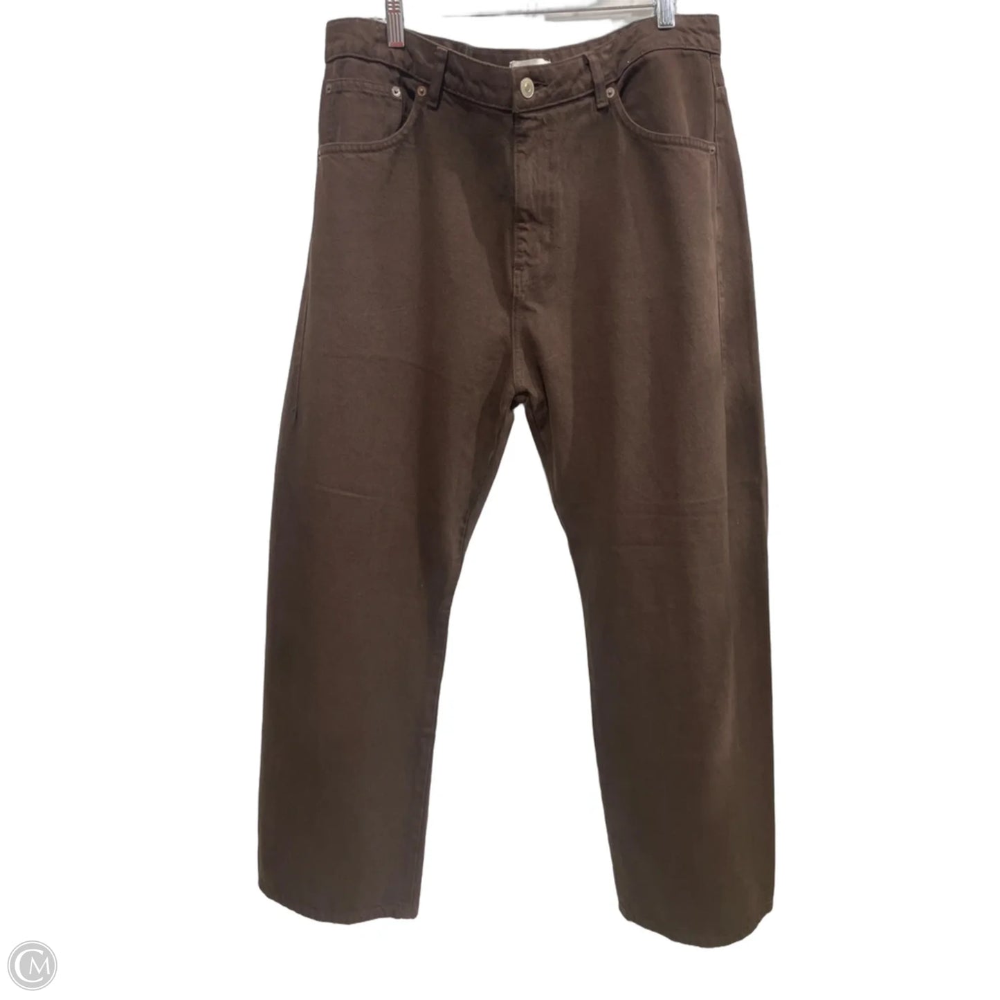 Jeans Wide Leg By Zara In Brown, Size: 14