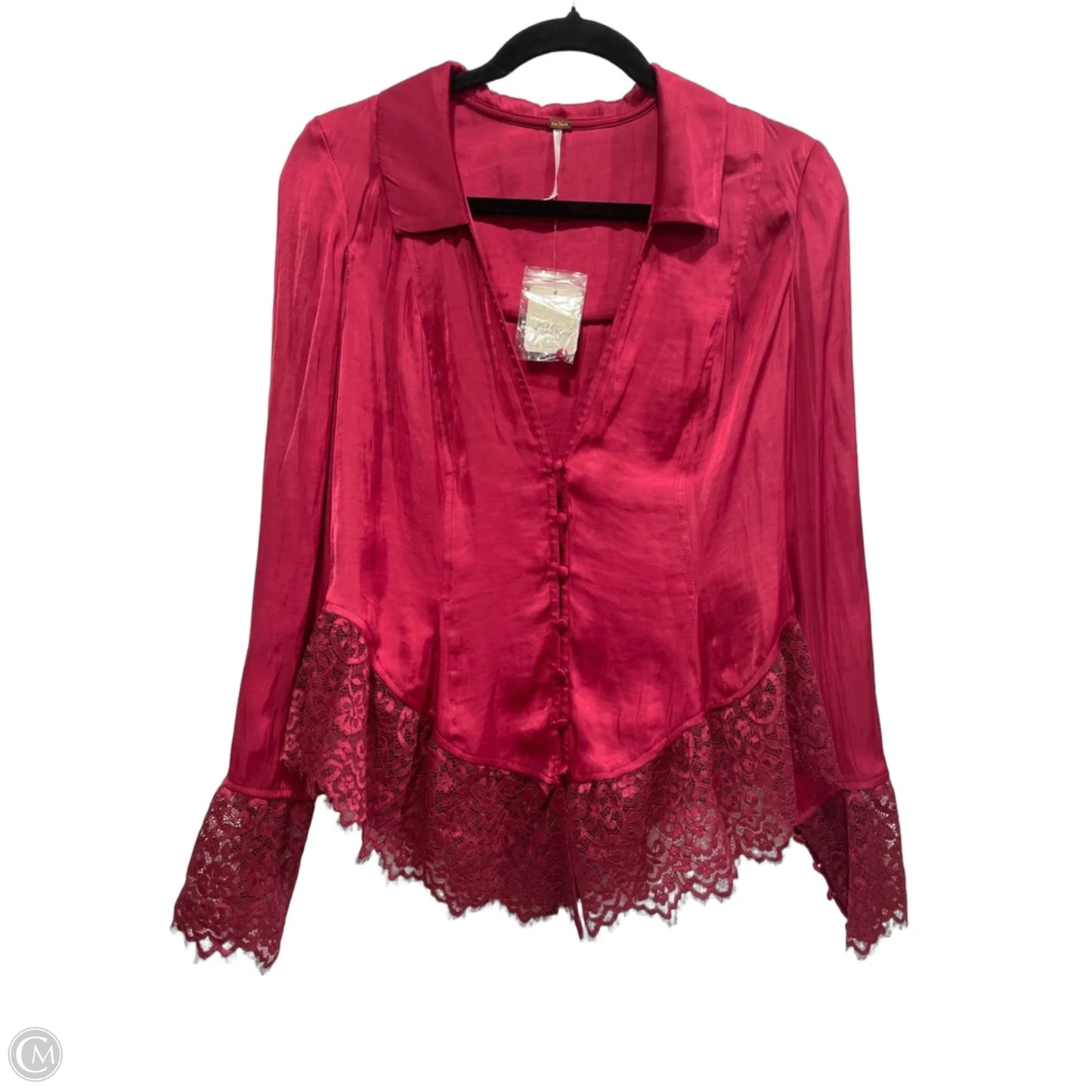 Blouse Long Sleeve By Free People In Red, Size: S