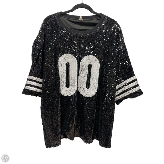 Blouse Short Sleeve By Cato In Black & White, Size: 1x