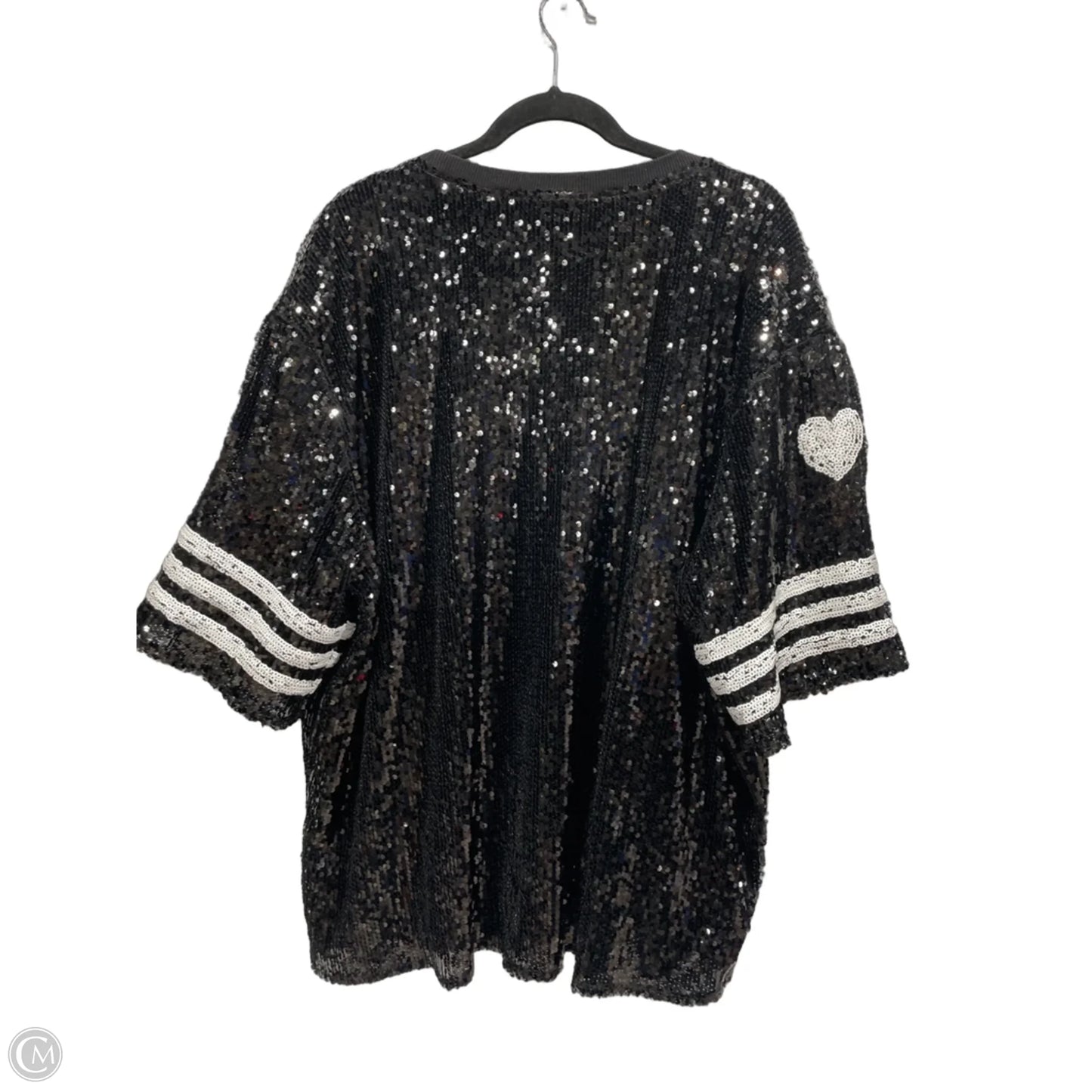 Blouse Short Sleeve By Cato In Black & White, Size: 1x