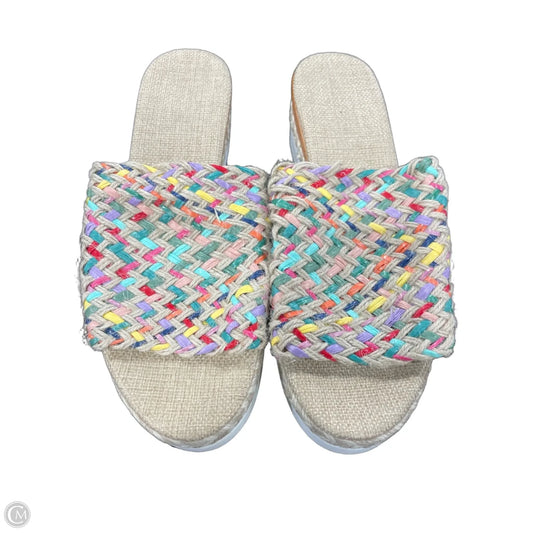 Sandals Flats By Clothes Mentor In Multi-colored, Size: 9