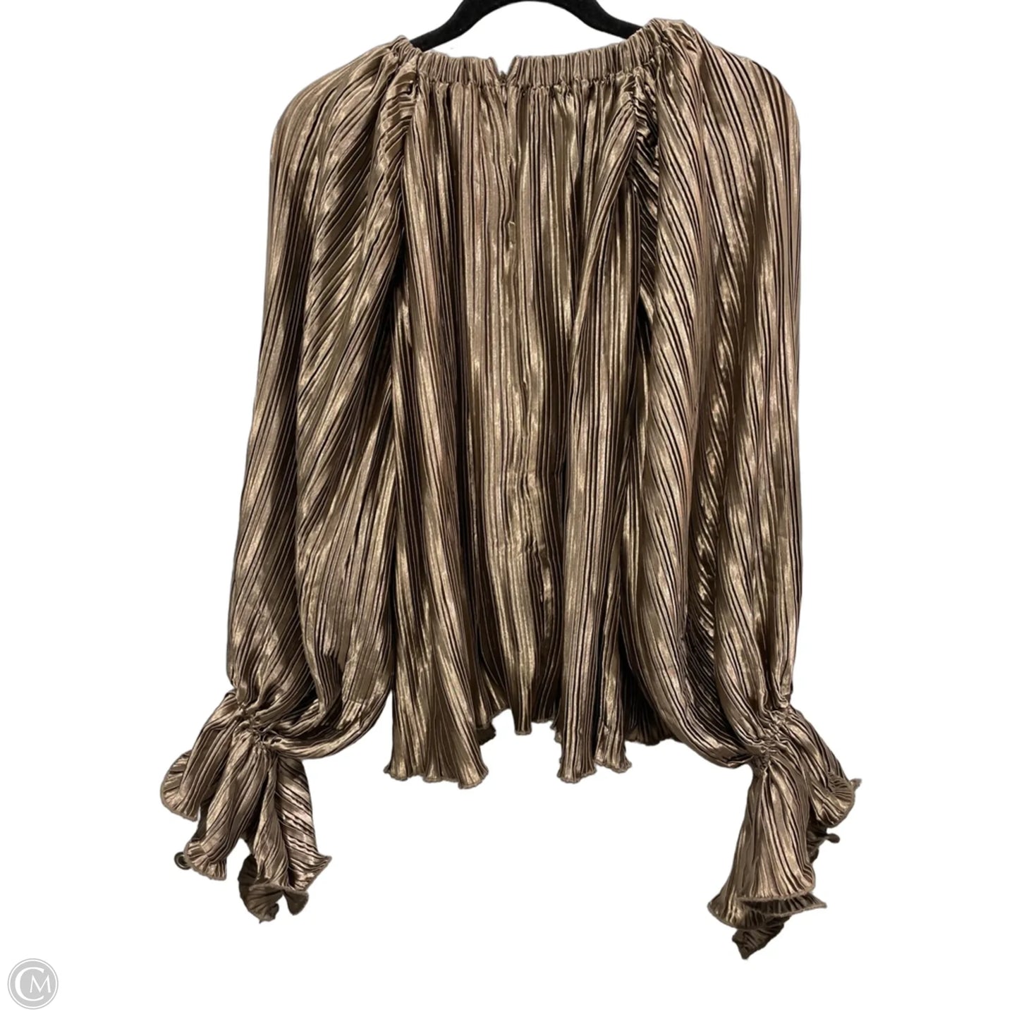 Blouse Long Sleeve By Clothes Mentor In Brown, Size: M