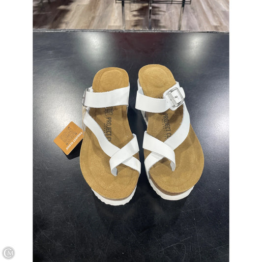 Sandals Heels Platform By Clothes Mentor In White, Size: 8