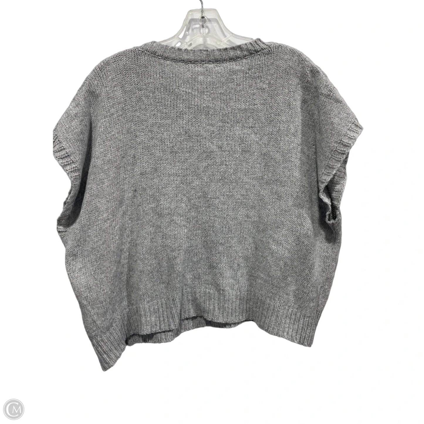 Top Sleeveless By Shein In Grey & White, Size: 2x