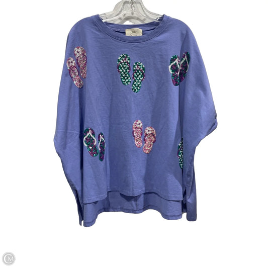 Top Short Sleeve By Fantastic Fawn In Blue, Size: L