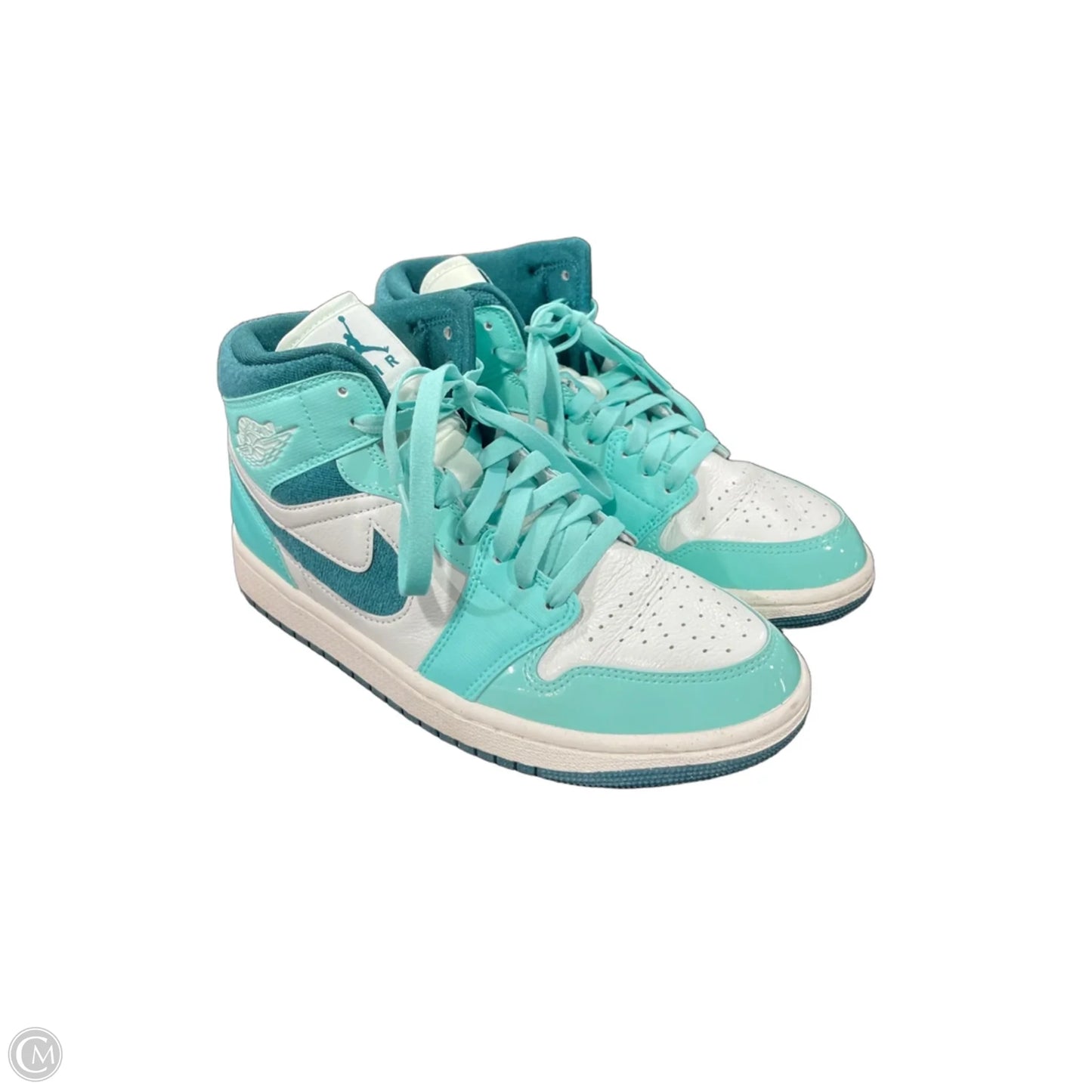 Shoes Luxury Designer By Jordan In Green & White, Size: 8.5