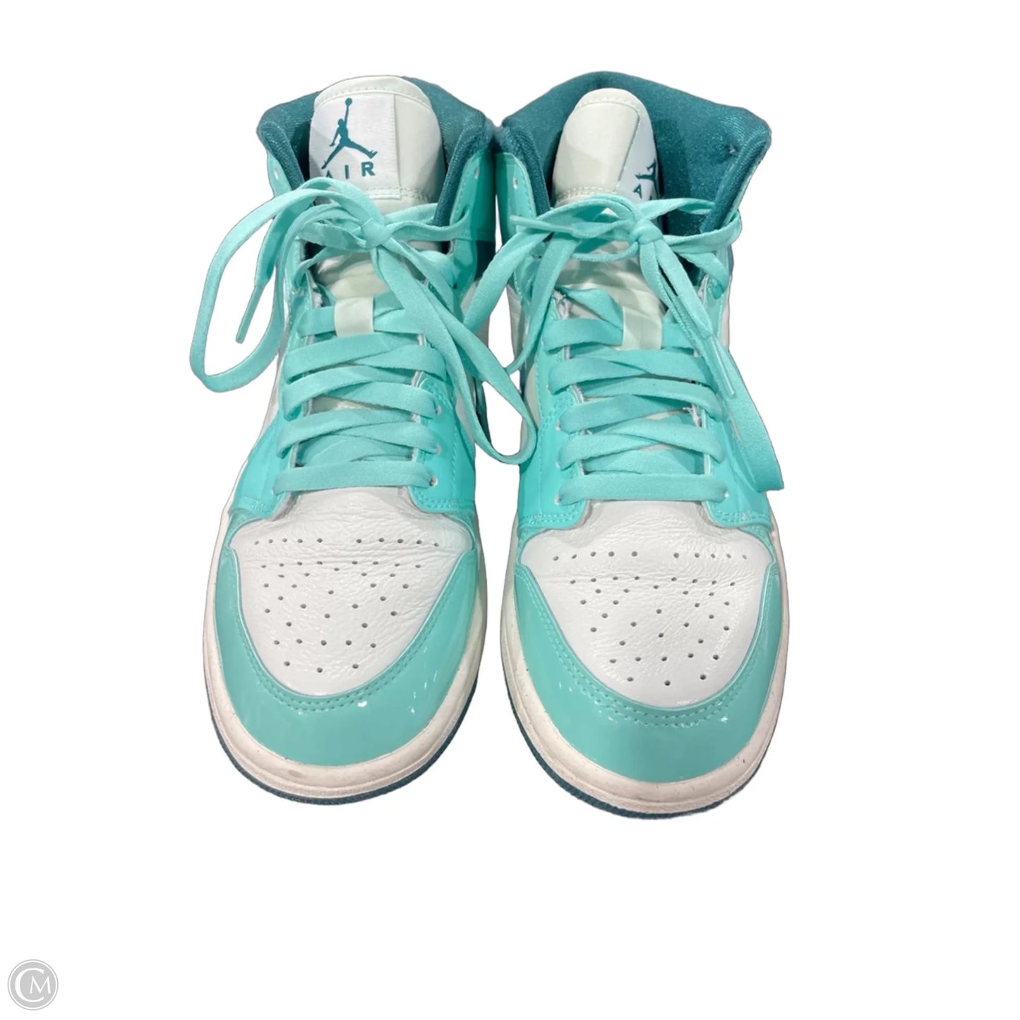 Shoes Luxury Designer By Jordan In Green & White, Size: 8.5