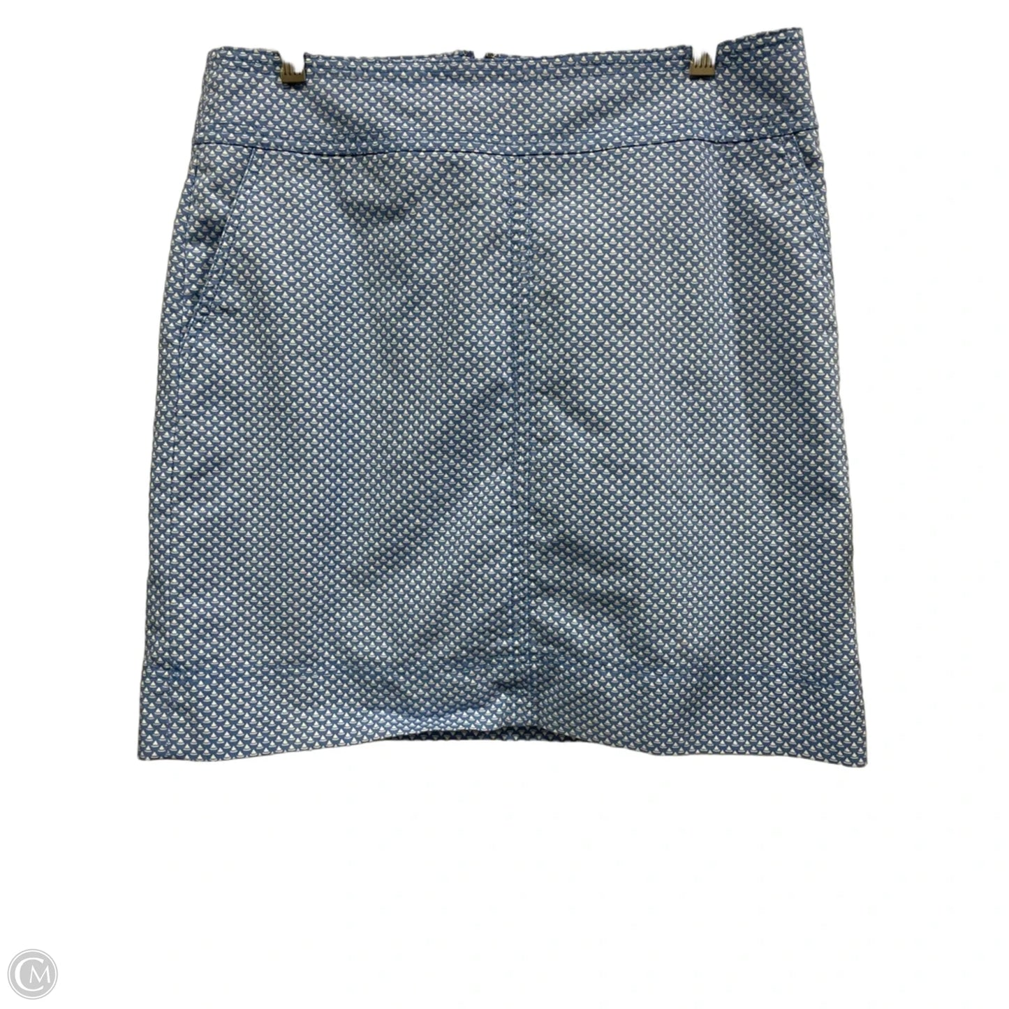 Skirt Midi By Talbots In Blue & White, Size: 8