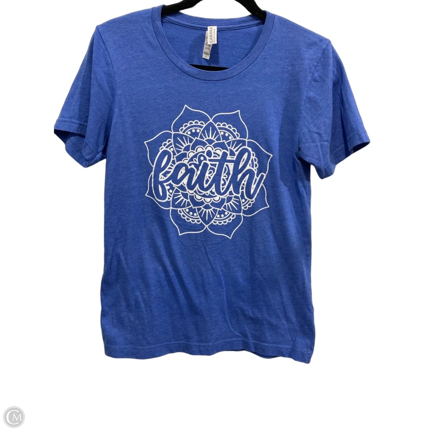 Top Short Sleeve Basic By Canvas In Blue, Size: S