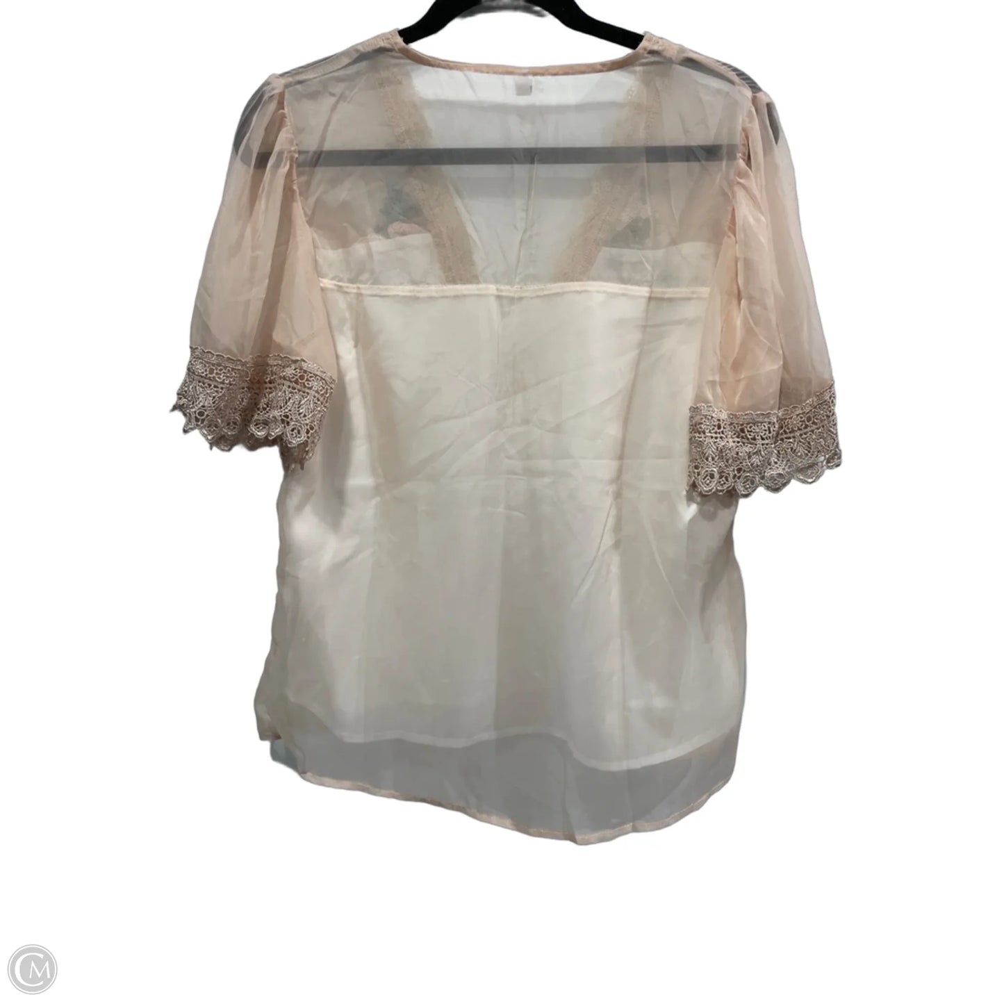Blouse Short Sleeve By Clothes Mentor In Pink, Size: S