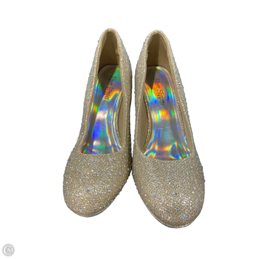 Shoes Heels Kitten By Clothes Mentor In Gold, Size: 7