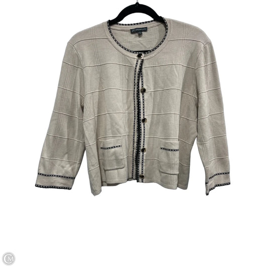 Cardigan By Adrianna Papell In Beige, Size: L