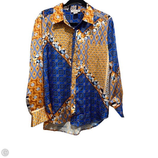 Blouse Long Sleeve By Rachel Zoe In Multi-colored, Size: L