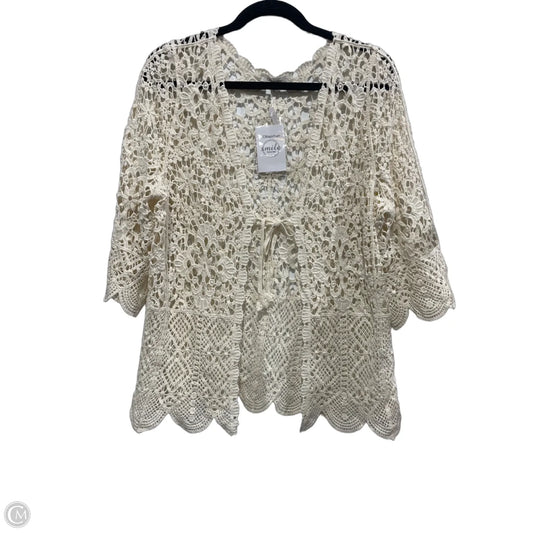 Cardigan By Clothes Mentor In Ivory, Size: M