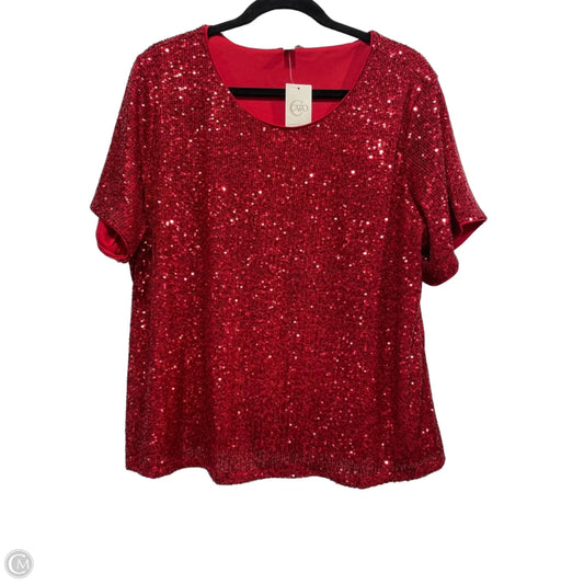 Top Short Sleeve By Cato In Red, Size: Xl