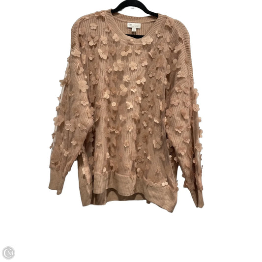 Sweater By Cato In Taupe, Size: 1x