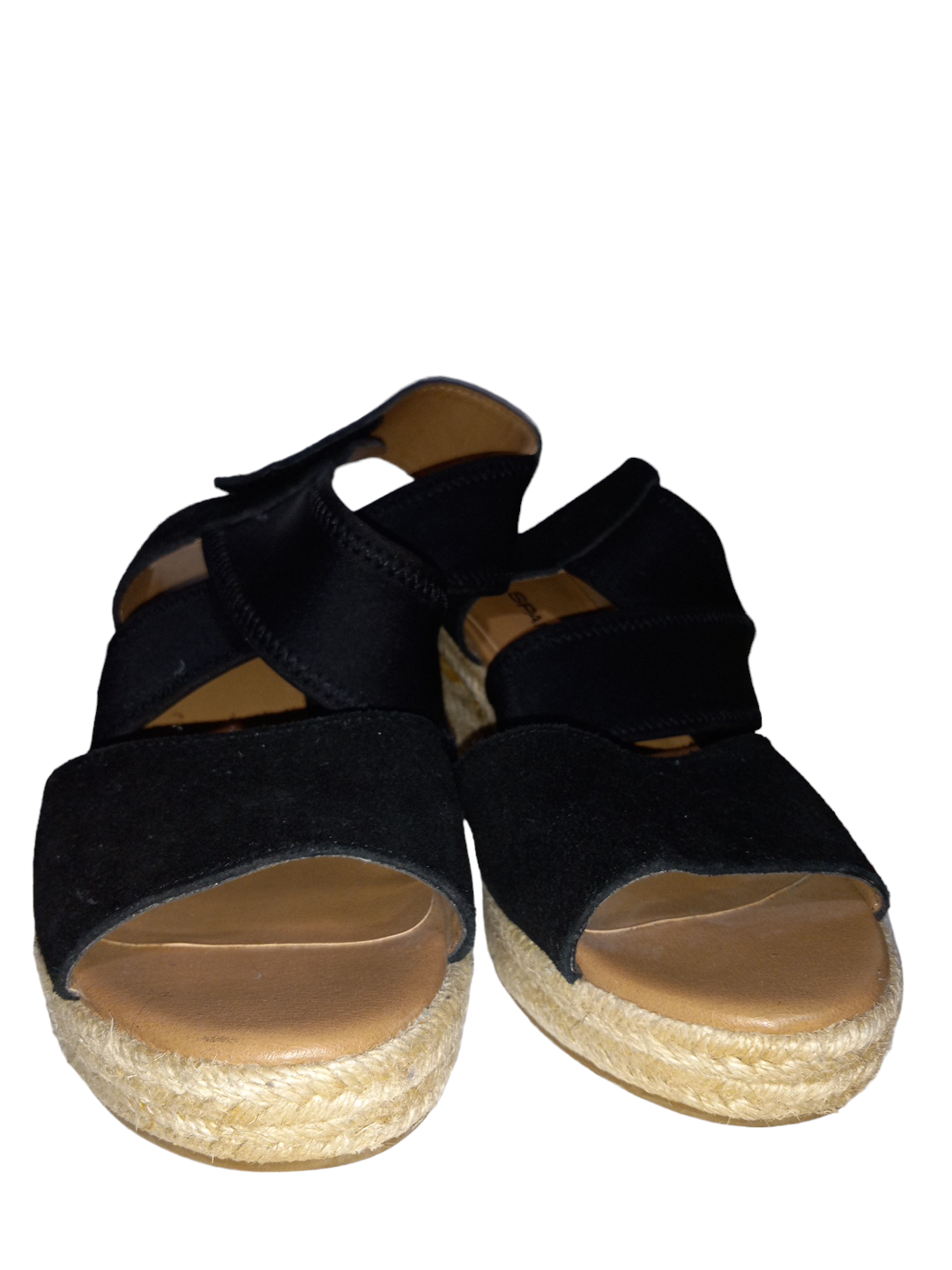 Black Sandals Heels Wedge Clothes Mentor, Size 9