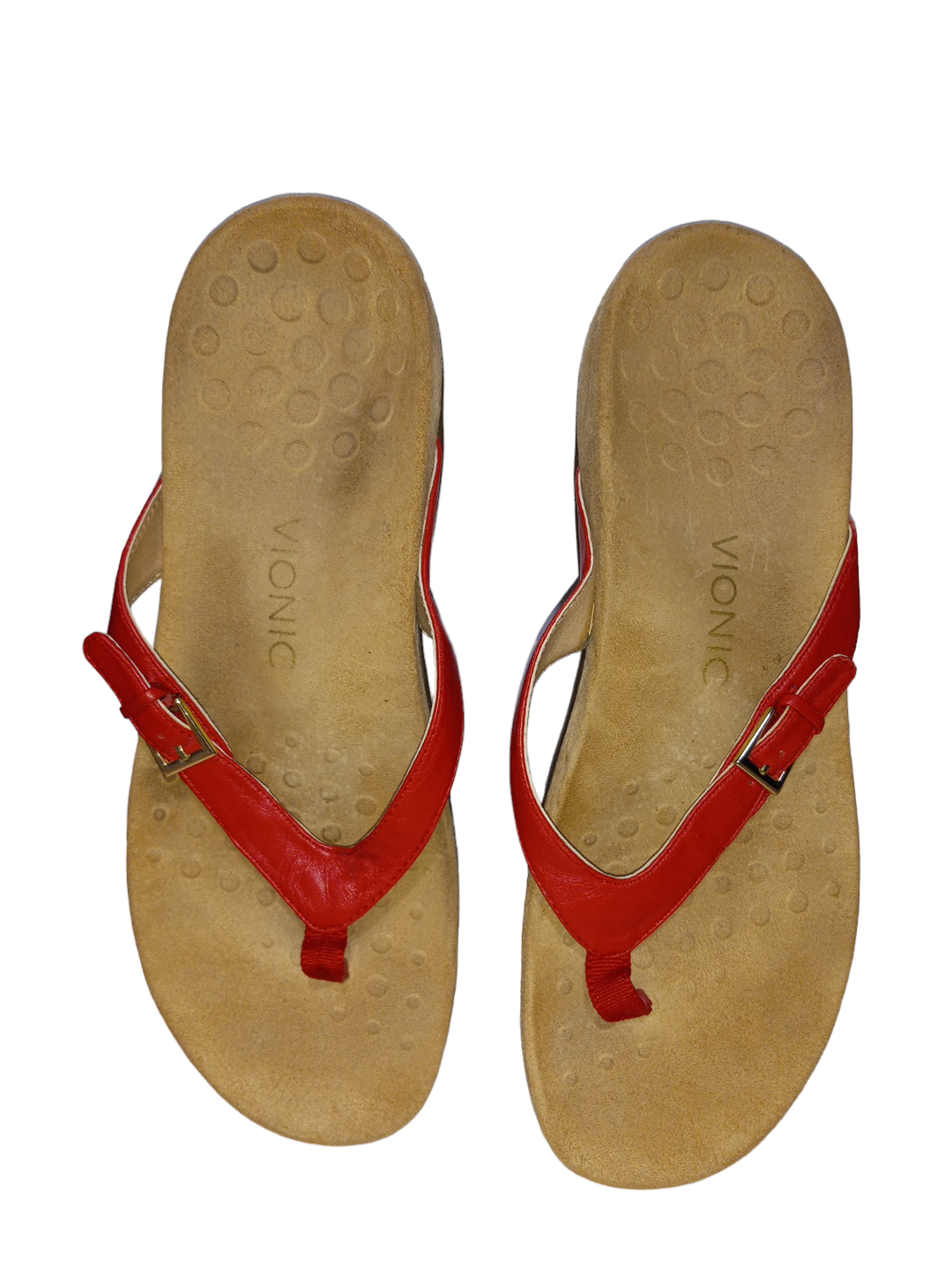 Red Sandals Flip Flops Vionic, Size 11