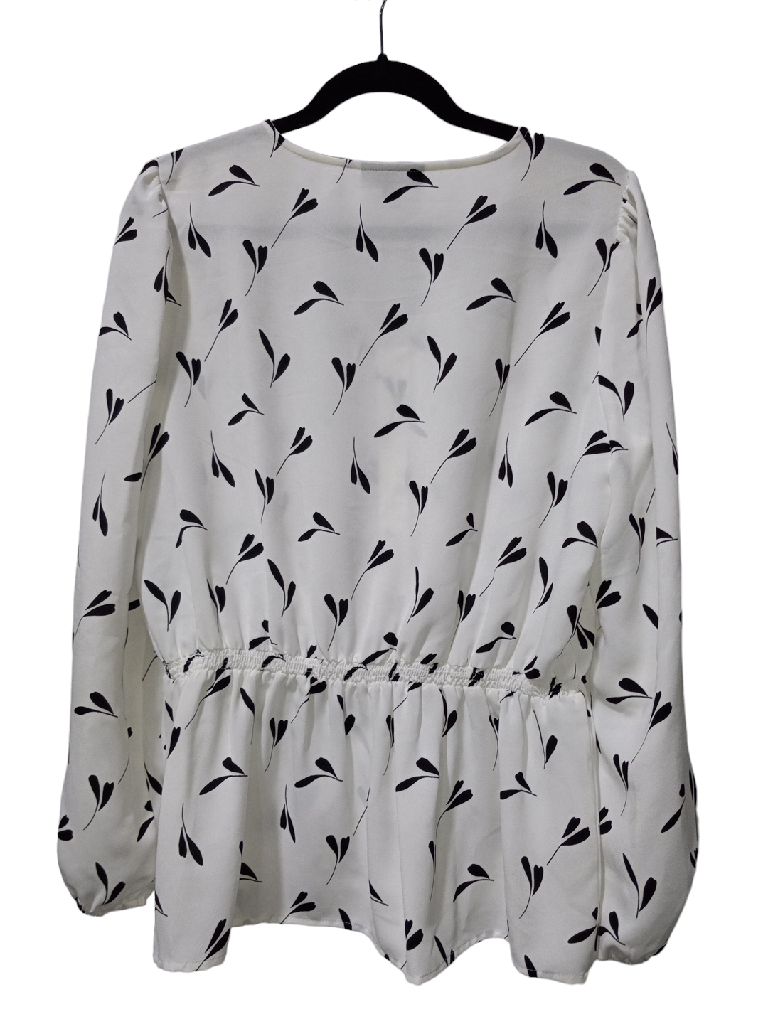 Black & White Blouse Long Sleeve Alfani, Size L