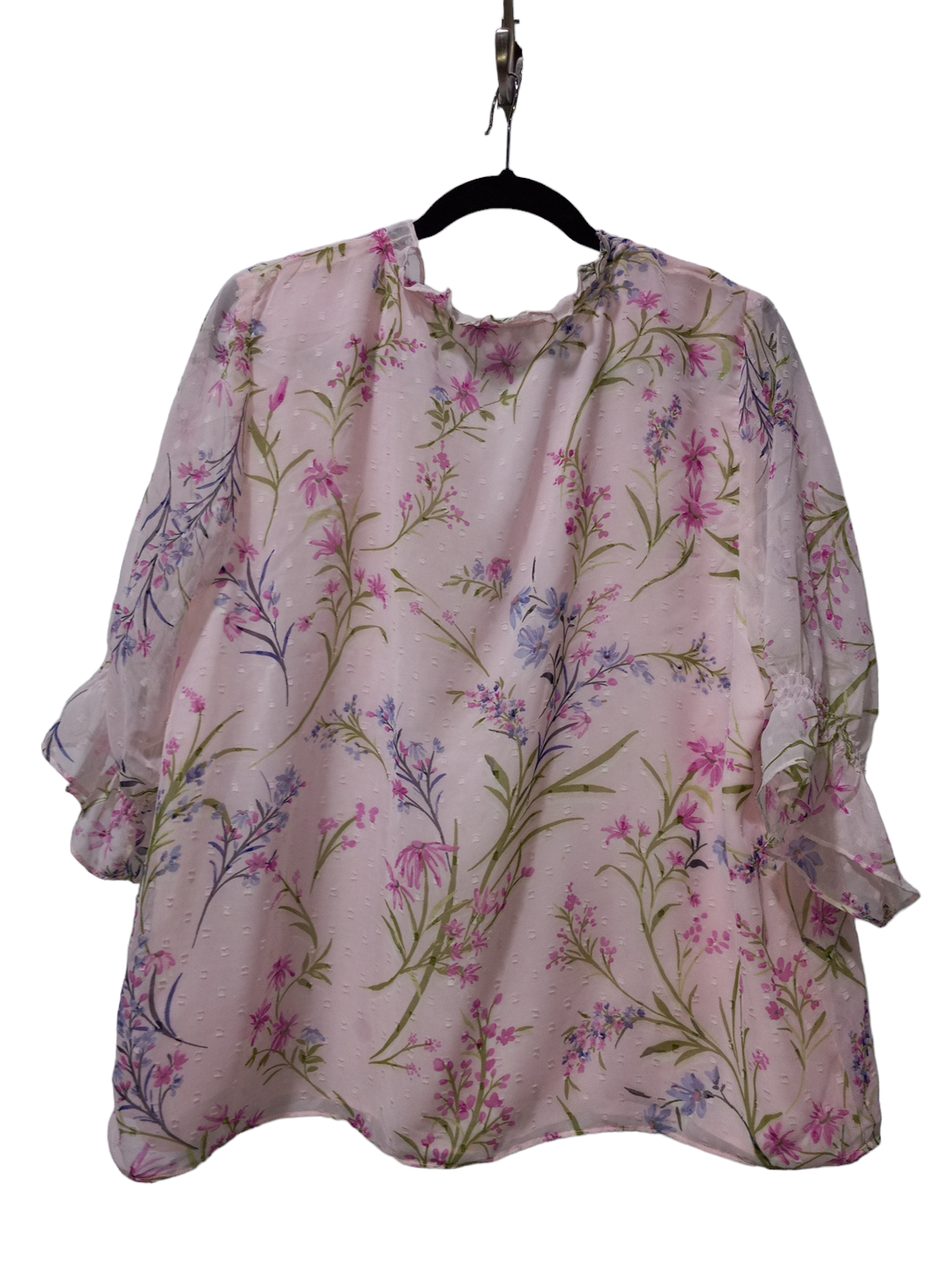 Floral Print Blouse 3/4 Sleeve Cece, Size Xl