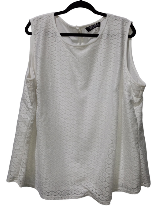 White Blouse Sleeveless Kasper, Size 3x